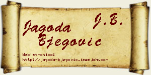 Jagoda Bjegović vizit kartica